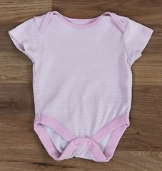 Next Short Sleeve Vest Girls Newborn Pink Round Neck Hearts Snaps Cotton