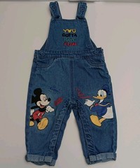 Primark Disney Mickey and Donald Duck Denim overall YOU GOTTA HAVE FUN 6-9 Month