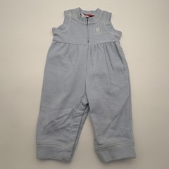 Esprit Coverall Girls 9-12M Blue Striped Knit Sleeveless One Piece Zip Front