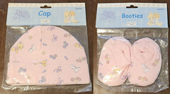 Vintage 2001 Baby Girl Size 0-3 Months Cap Booties Precious Moments Layette New