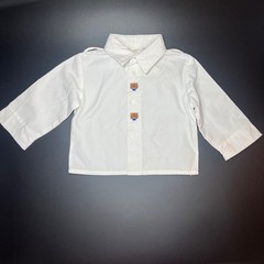 Vintage White Long Sleeve Teddy Bear Embroidered Button Up Shirt 3-6 Month🧸🍼
