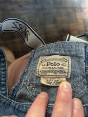 Polo Ralph Lauren Blue Denim Overall One-Piece 2/2T Button Logo Pockets