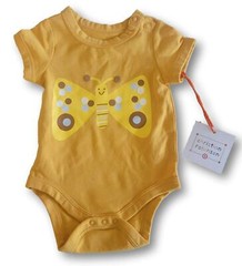 Baby Butterfly Print Shoulder Button Bodysuit Christian Robinson Yellow 6-9M