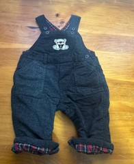 Childrens Place Boys Gray Wool Blend Overalls Plaid Boys 0-3 month vintage y2k