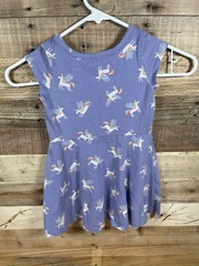 Cat & Jack Girls (3T) Dress Purple Rainbow Unicorn Short Sleeve Pony Tee Skirt