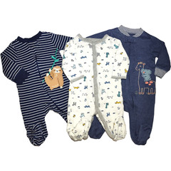 Carter’s 3 Mos 1pc Footed Sleeper Lot Sloth Thermal Puppy Dog Blue Giraffe EUC