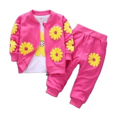 Cotton 3-Piece Outfit Set for Girls & Boys 0-4Y – Spring and Autumn 👶