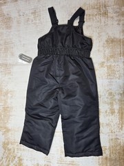 Snow Bib Pants Boys 2T Black Insulated Reinforced Knee Ski NWT Wonder Nation