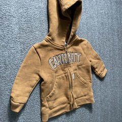 Carhart Mini Hoodie 12M Brown with Full Zipper Infant Embroidered Logo