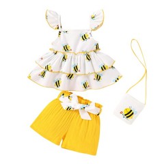 Toddler Baby Girl Clothes Ruffle Sleeveless Strap Dress Tank Shorts Set Summe…