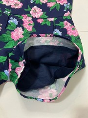 Janie And Jack Merchant Marine Floral Pique Romper 11-12 Anos Navy Blue Pink