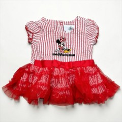 Disney Parks Baby Tutu Dress Minnie Mouse Red White Tulle Gingham Embroidered 3m