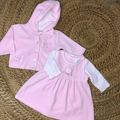 New 3 month 3 Piece Set Velour Jacket Jumper Tee Baby Girls Infants Babies
