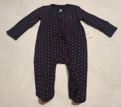 NWT Baby Gap Girls Valentine’s Day Heart Print Ruffled Footed Sleeper One Piece