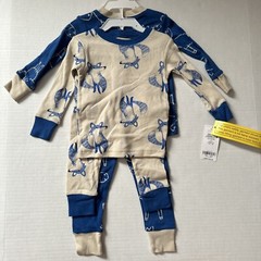 Infant Clothes Carters 4 Piece Set Size 12 Months Animal Blue Beige Pajamas Fox