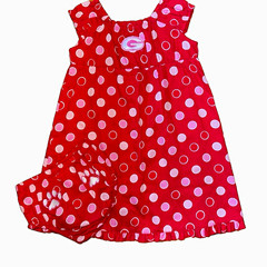 Sara Lynn Togs Girls 3t 2pc Polka Dot Georgia Paw Print Dress Set + Bloomers
