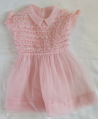 Vintage Pink Chiffon Baby Dress size 3T from the 50’s