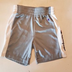 Champion Boys Athletic Basketball Shorts 3T Gray Vertical Script Elastic Waist