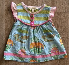 Matilda Jane Home Sweet Home Easter Dress 3-6m Ribbon Trim Flutter Sleeve Button