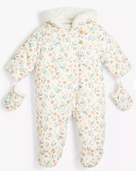 John Lewis Baby Floral Print Shower Resistant Snowsuit 3-6 Months