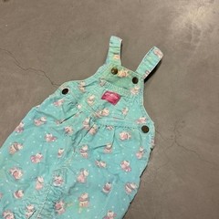 Vintage OshKosh B’gosh Corduroy Overalls Size 12 Months Aqua Bear Print