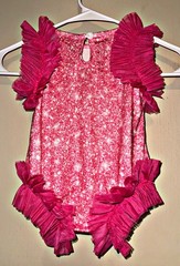 Pink Glitter Ruffle Sleeveless Romper One-Piece Cotton 3-6 Months