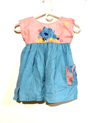 Vintage Y2K Blue’s Clues A-Line Dress Cap Sleeve 4T Girls Hand Made Cotton Blend
