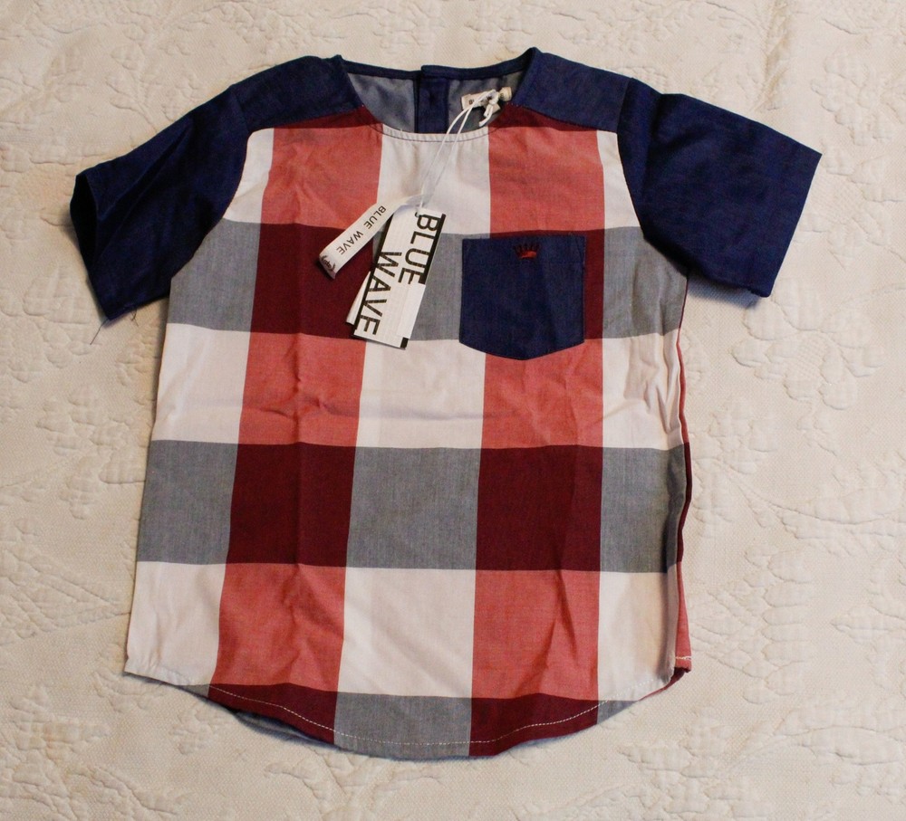 Blue Wave Toddler Boys’ Short Sleeve Flannel Dress Shirt AC2 Multicolor Size 3