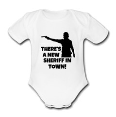 THE WALKING @DEAD SHERIFF Babygrow Baby vest grow bodysuit TV HUMOUR