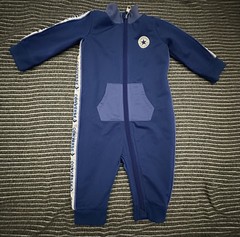 Converse Size 6 Months Blue Zip One Piece Tracksuit Romper All Star