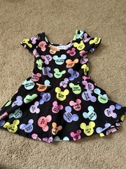 Wild Rich Kids Disney Rainbow Mickey Heads Twirl Dress – Girls Size 2/3/4