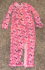 Little Bum Bums Pink Floral Bamboo Knit Long Sleeve Snap Crew Neck 12-18M
