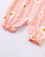 Renotemy Preemie Baby Girl Clothes Outfits Linen Preemie, Daisy Pink