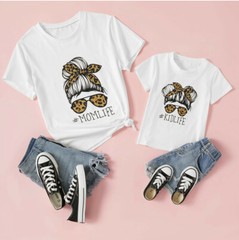 MOMMY AND ME CUTE SPRING/SUMMER T-SHIRTS MATCHING SETS SUNGLASSES HEAD WRAP