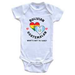 Bolivian Guatemalan What’s Not Love Heart Flags Bolivia Guatemala Baby Bodysuit