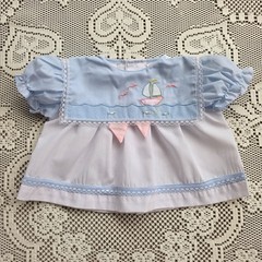 VTG Cradle Togs Baby Girls 0-6 Dress Lot Sailor Sailboat Lace Pastel Cottagecore