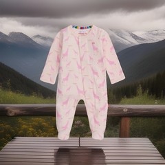 Magnetic Me Organic Cotton Footie Pink Jolie Giraffe