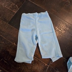 Vintage 70s 80s Baby Outfit Pants Shirt Blue Red 6-9 Months? Cabin Scene Snaps