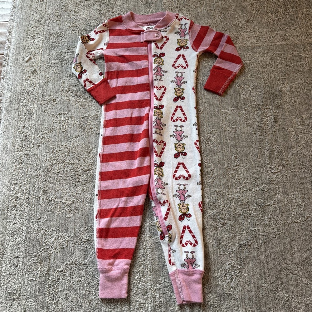 Hanna Andersson Dr. Seuss Grinch Cindy-Lou Who One Piece Pajamas 12-18 mo