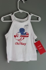Old Navy x Disney Baby Girls 18-24M Tank Top Mickey Flag 4OJ NEW WITH TAGS