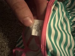 Ralph Lauren Girls 24 Month Green And White Striped One Piece Swimsuit