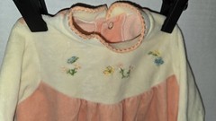 Vintage Little Me By Lois Infant Velour Embroidered Butterfly Flowers Sleeper