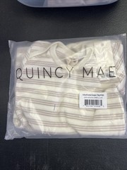 NWT Quincy Mae side-snap bodysuit Bundle fog Gray stripe 12-18 M