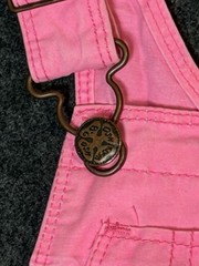 Vintage Oshkosh Overalls 2t Pink Girls Snap Crouch Pockets Side Buttons Straps