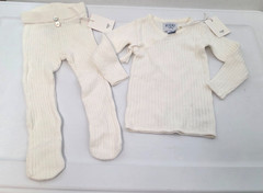 Kipp Baby Waflle Knit Set in White 6M 6 Months NWT