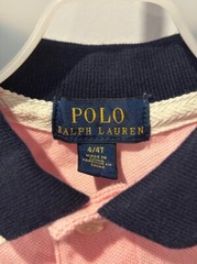 Polo Ralph Lauren Color Block Polo Shirt Pink Blue White Toddler Kid Size 4/4T