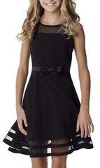 NWOT’s Calvin Klein Girl’s Illusion Mesh Bow Special Occasion Dress Black Sz 3