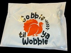 Turkey “Gobble Til Ya Wobble” White, 2pc Hooded Track Suit, Toddler Size 12-18mo