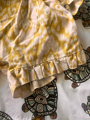 RZ by Rachel Zoe Girls 2T Yellow White Ikat 2pc Sleeveless Top & Shorts Set