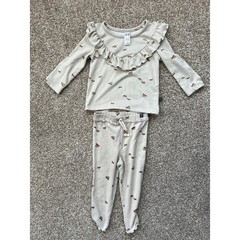 Modern Moments by Gerber Baby Horse Print Lounge Set 18M Neutral Western
